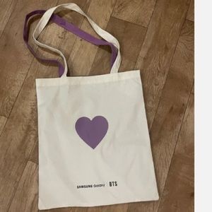 NEW BTS Samsung Galaxy Collab Purple Tote Bag